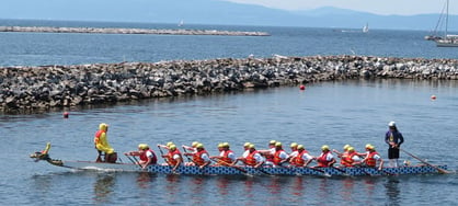 Twincraft Skincare Dragonboat team rowing lake Champlain 2018