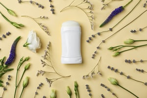 deodorant and flower flatlay - adobe download