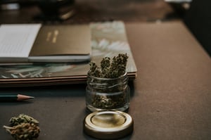 dry cannabis in jar