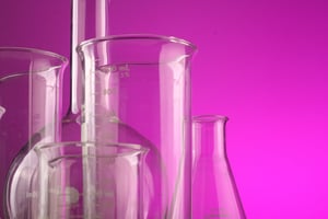 test tubes pink background