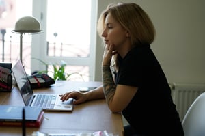 woman using laptop