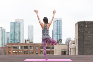 yoga in a city