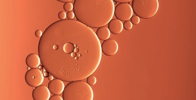 orange bubbles in liquid