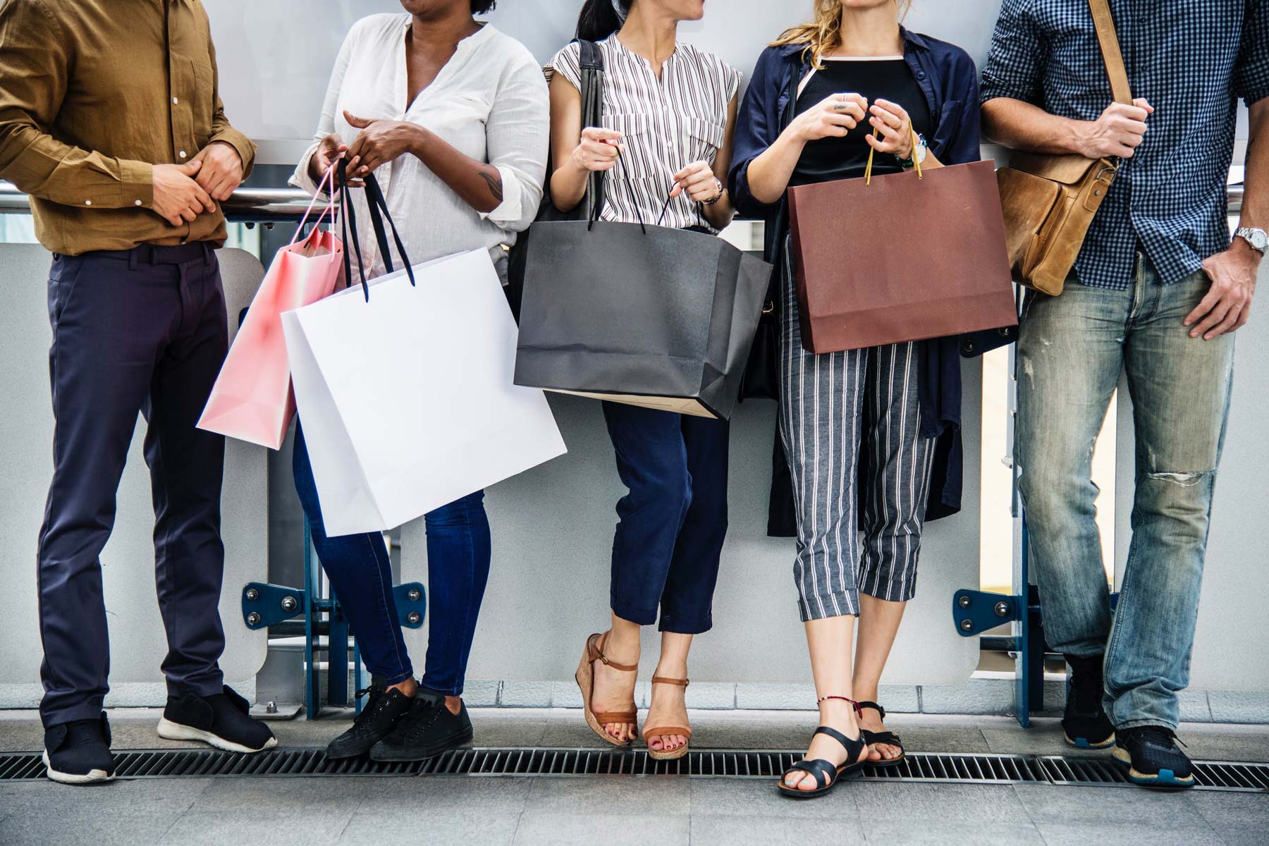 shoppers with bags